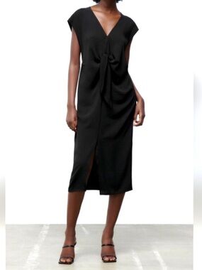 zara black dress R & M Richards Women's Lace Two-Tone Halter Midi Dress - Mauve/Black main image 0